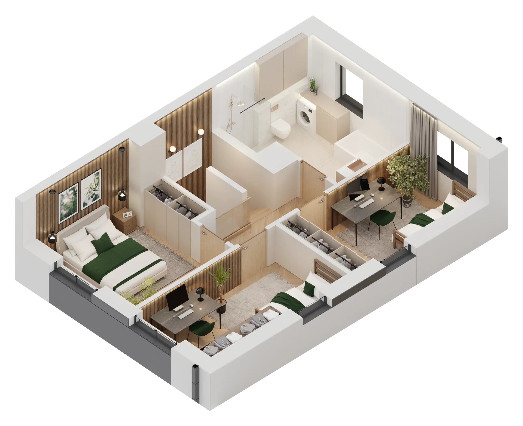 Rzut 3D – Lokal A, poddasze